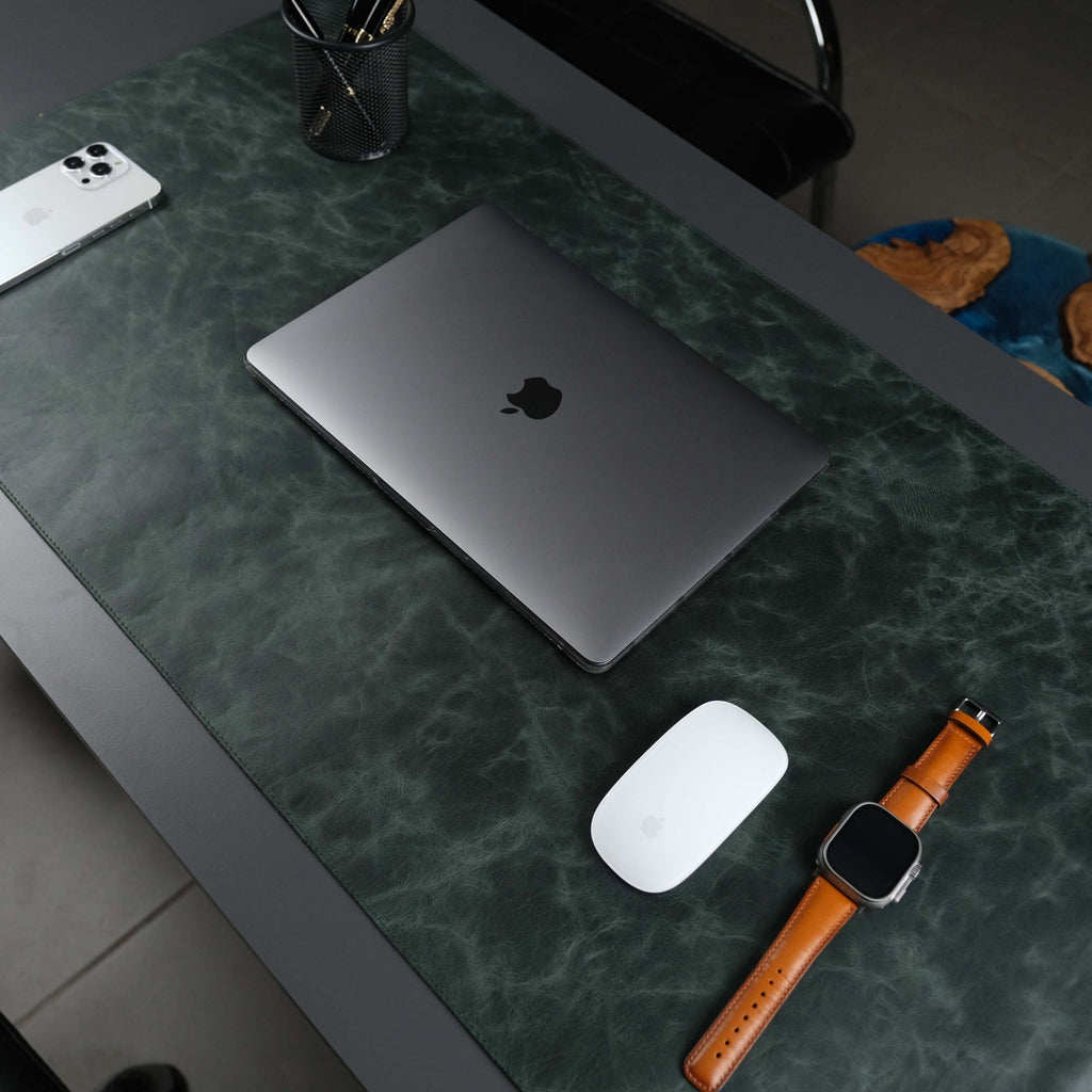 The Toronata | Forest Green Full-Grain Leather Desk Pad
