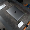 The Toronata | Industrial Grey Full-Grain Leather Desk Pad