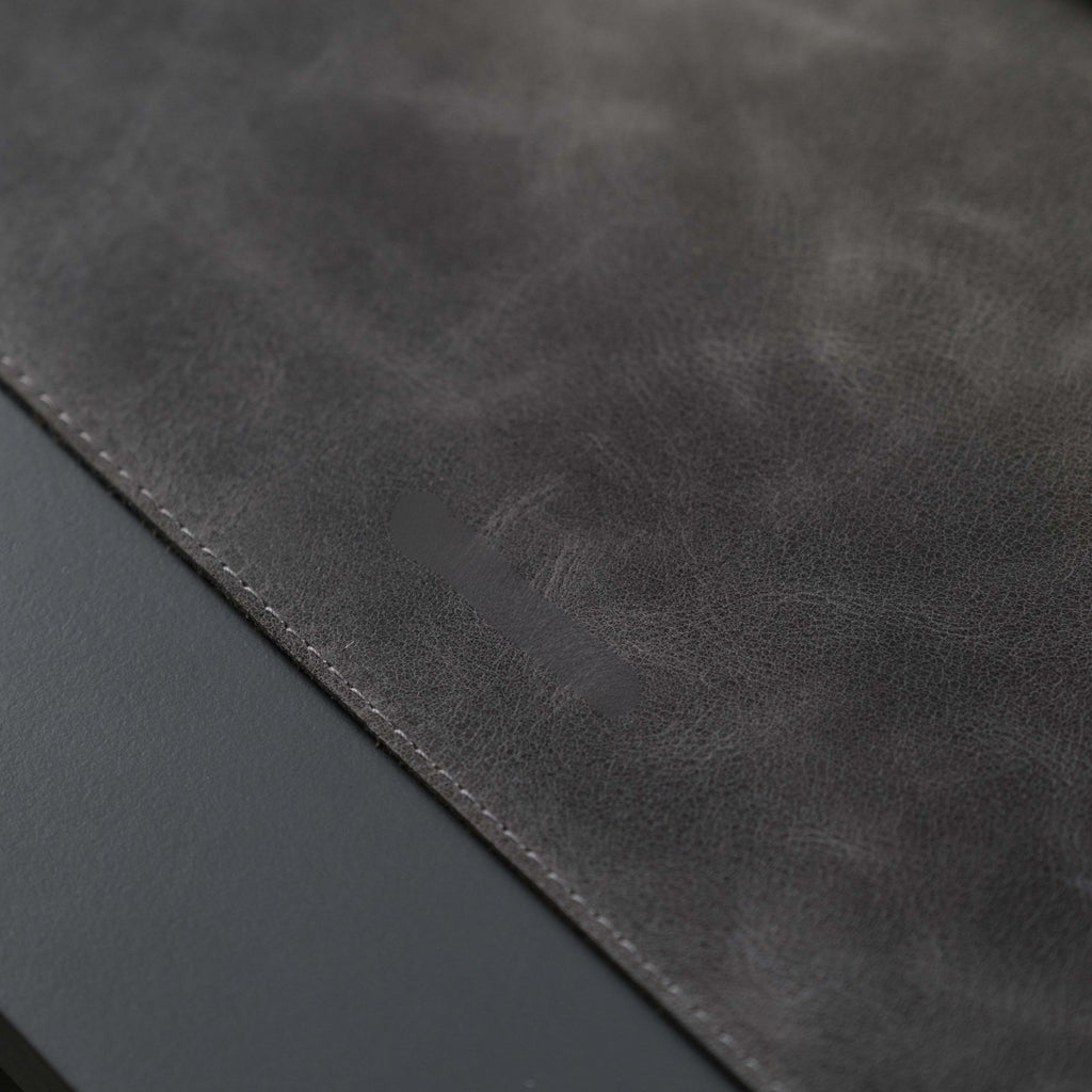 The Toronata | Industrial Grey Full-Grain Leather Desk Pad