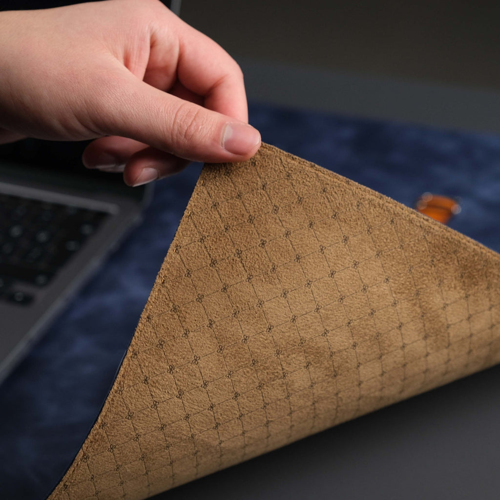 The Toronata | Executive Navy Full-Grain Leather Desk Pad