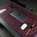 The Toronata | Deep Burgundy Full-Grain Leather Desk Pad