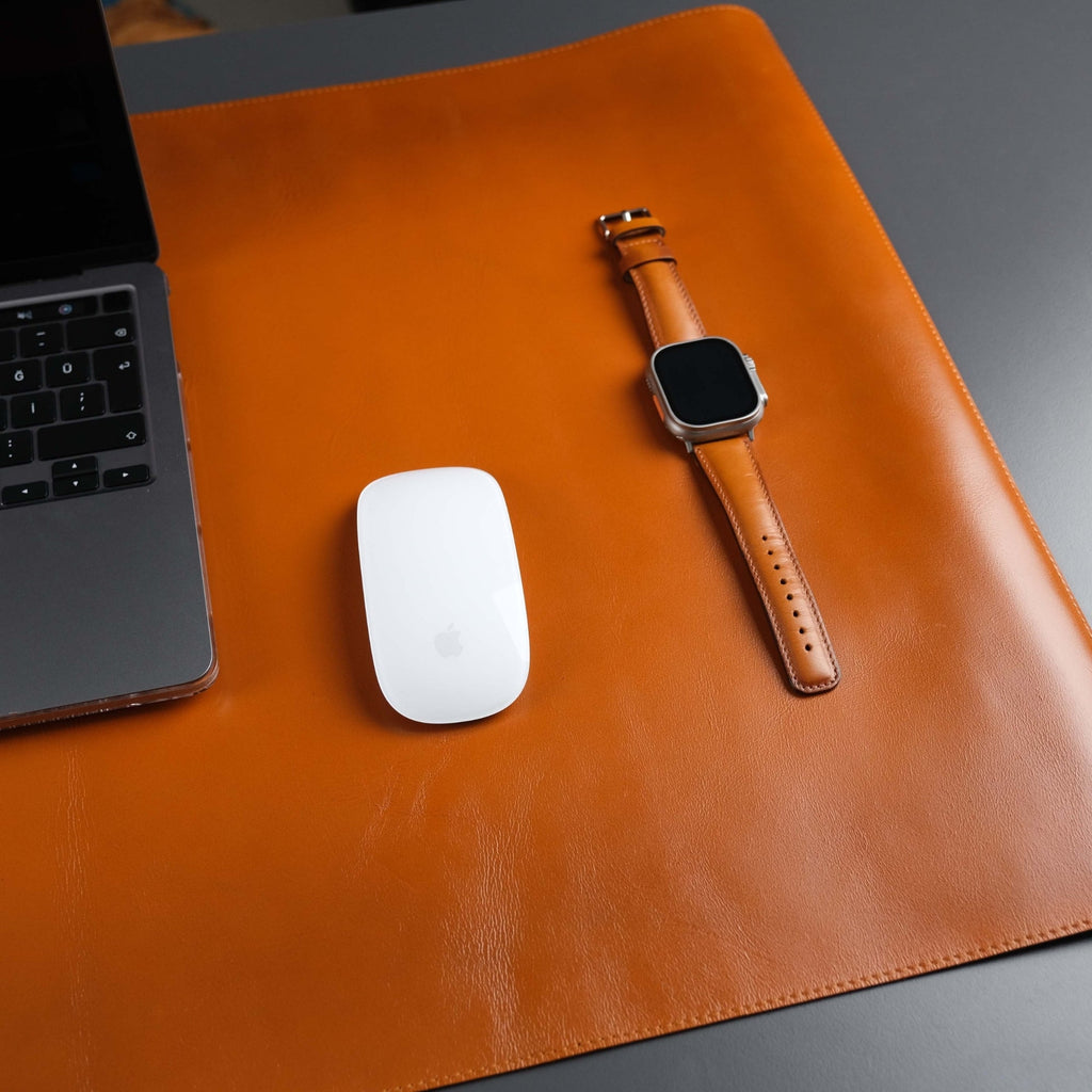 The Toronata | Heritage Tan Full-Grain Leather Desk Pad